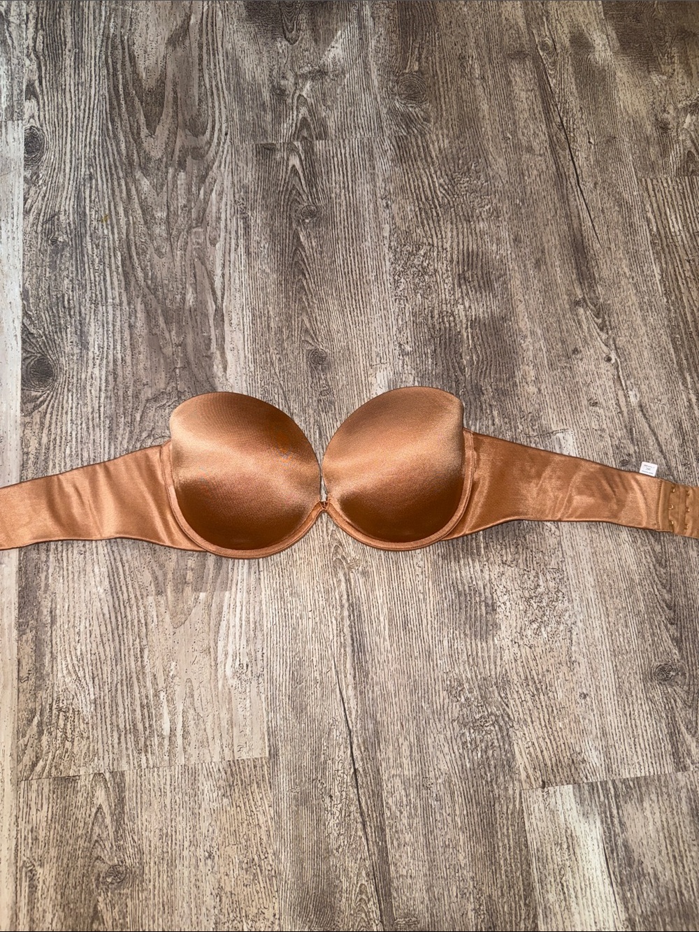 Victoria's Secret Satin Strapless Push-Up Bra - Copper Brown